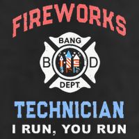 Funny FIREWORKS TECHNICIAN America Firefighter Pyro Expert Golf Towel