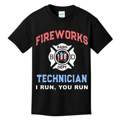 Funny FIREWORKS TECHNICIAN America Firefighter Pyro Expert Kids T-Shirt