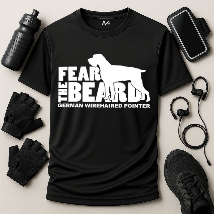 Funny Fear The Beard Gift Funny German Wirehaired Pointer Gift Cooling Performance Crew T-Shirt