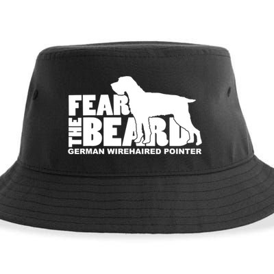 Funny Fear The Beard Gift Funny German Wirehaired Pointer Gift Sustainable Bucket Hat