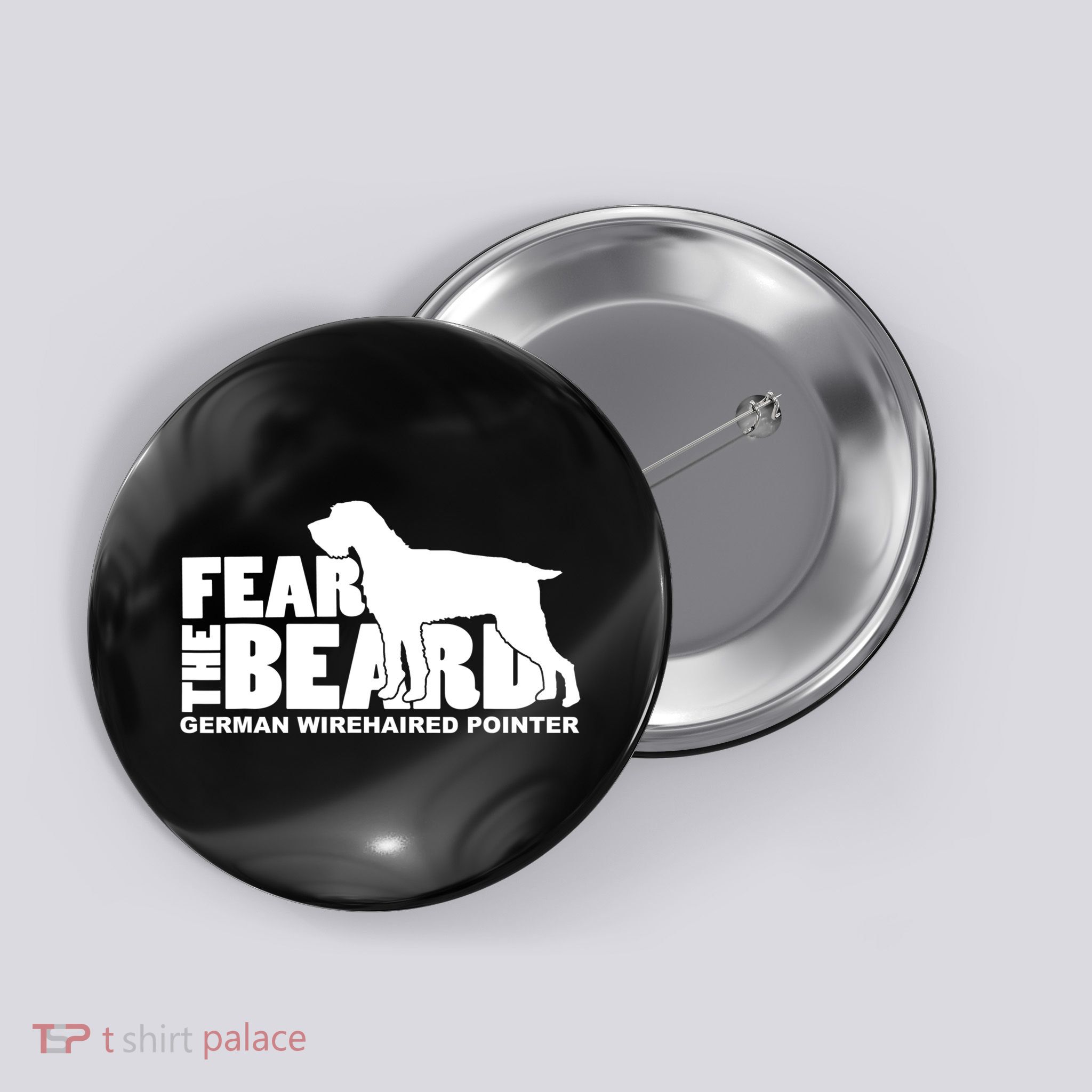Funny Fear The Beard Gift Funny German Wirehaired Pointer Gift Button