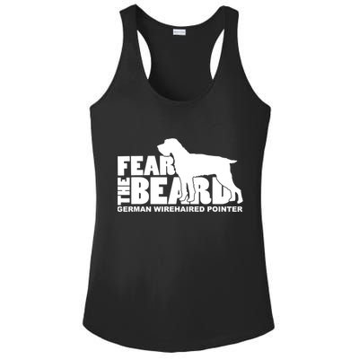 Funny Fear The Beard Gift Funny German Wirehaired Pointer Gift Ladies PosiCharge Competitor Racerback Tank