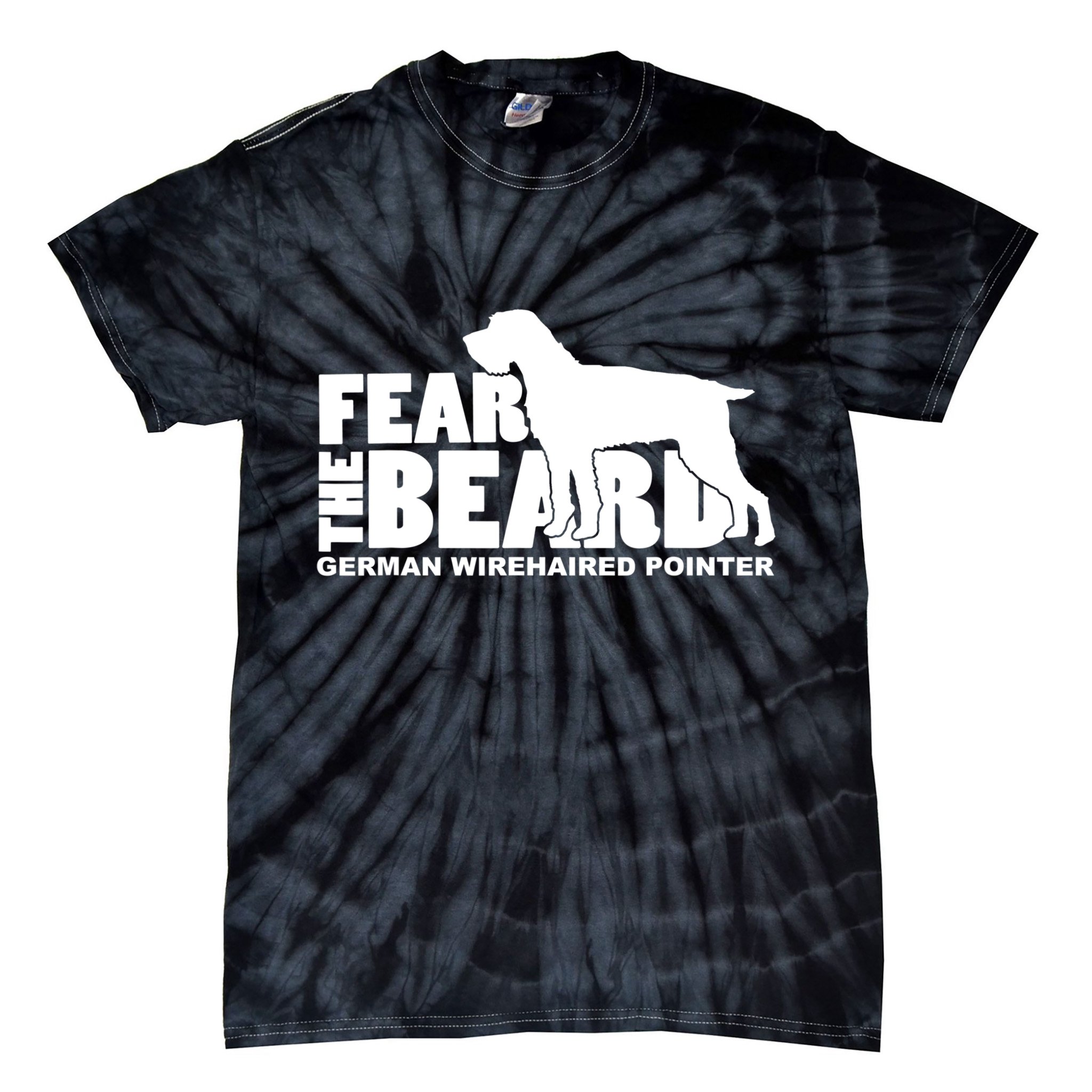 Funny Fear The Beard Gift Funny German Wirehaired Pointer Gift Tie-Dye T-Shirt