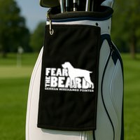 Funny Fear The Beard Gift Funny German Wirehaired Pointer Gift Golf Towel