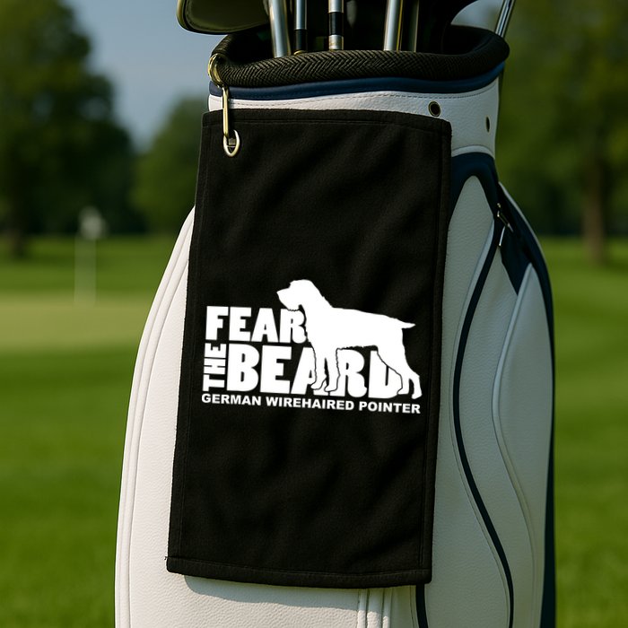 Funny Fear The Beard Gift Funny German Wirehaired Pointer Gift Golf Towel
