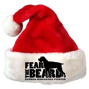 Funny Fear The Beard Gift Funny German Wirehaired Pointer Gift Premium Christmas Santa Hat