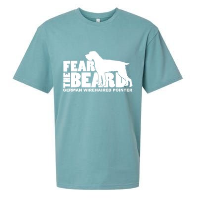 Funny Fear The Beard Gift Funny German Wirehaired Pointer Gift Sueded Cloud Jersey T-Shirt