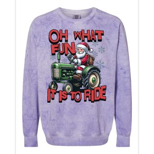 Farm Fun To Ride Santa Tractor Christmas Colorblast Crewneck Sweatshirt