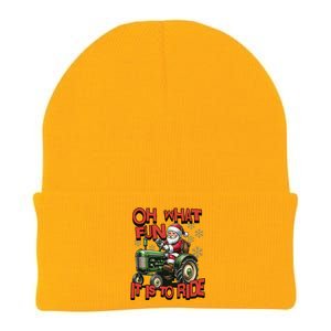 Farm Fun To Ride Santa Tractor Christmas Knit Cap Winter Beanie