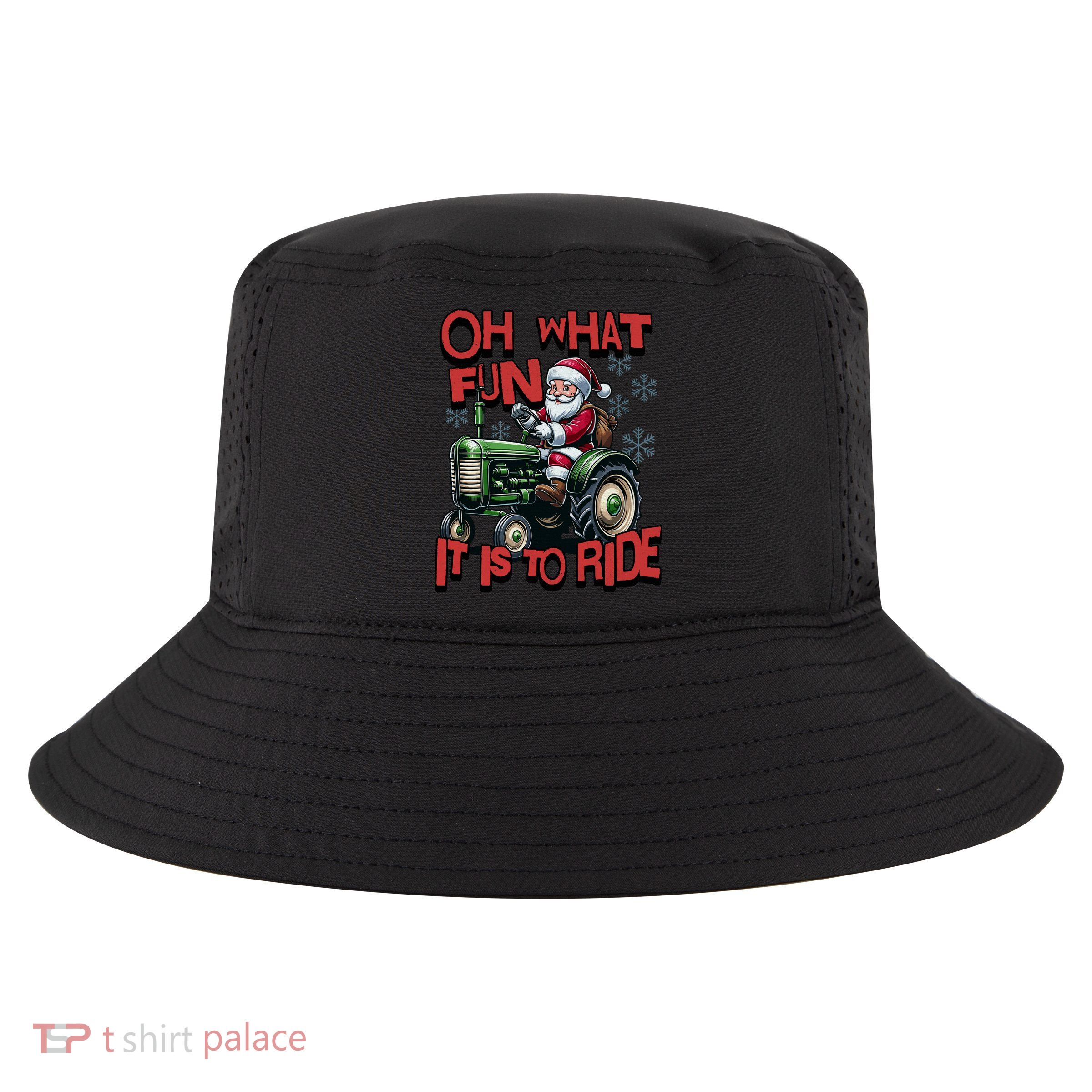 Farm Fun To Ride Santa Tractor Christmas Cool Comfort Performance Bucket Hat
