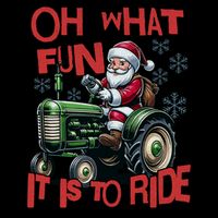 Farm Fun To Ride Santa Tractor Christmas Cooling Performance Crew T-Shirt