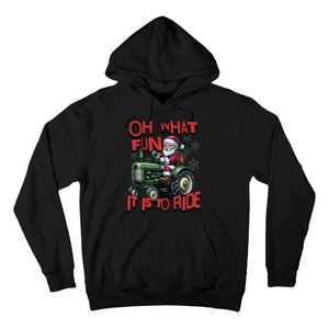 Farm Fun To Ride Santa Tractor Christmas Hoodie