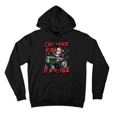 Farm Fun To Ride Santa Tractor Christmas Hoodie