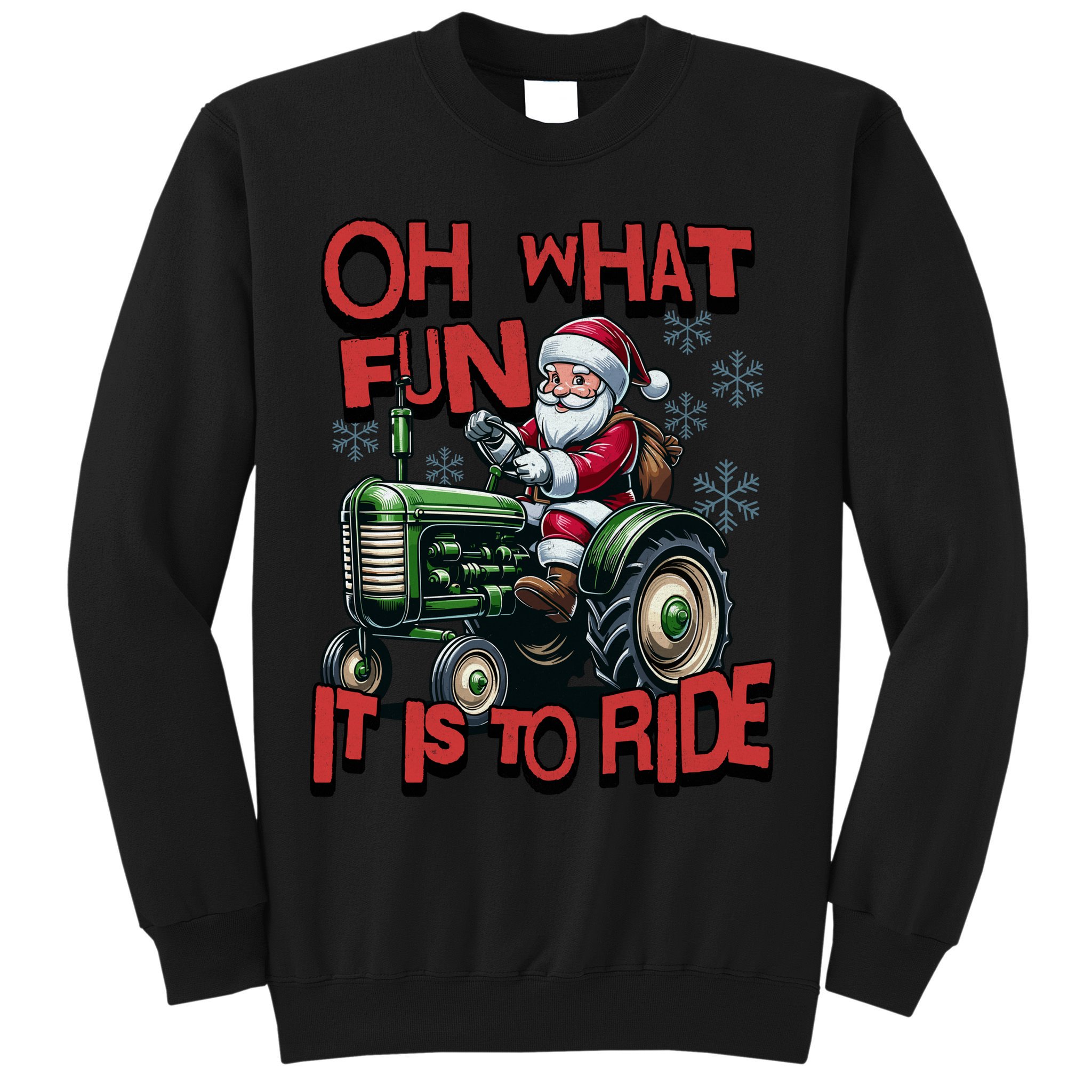 Farm Fun To Ride Santa Tractor Christmas Sweatshirt