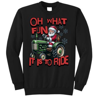 Farm Fun To Ride Santa Tractor Christmas Sweatshirt