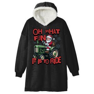 Farm Fun To Ride Santa Tractor Christmas Hooded Wearable Blanket