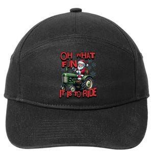 Farm Fun To Ride Santa Tractor Christmas 7-Panel Snapback Hat