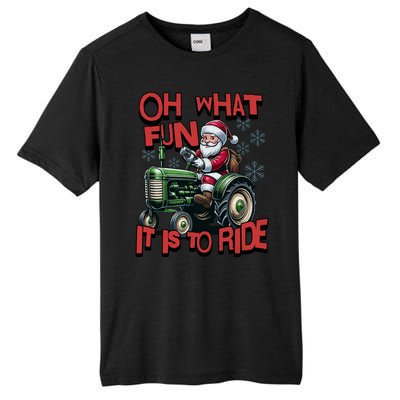 Farm Fun To Ride Santa Tractor Christmas Tall Fusion ChromaSoft Performance T-Shirt