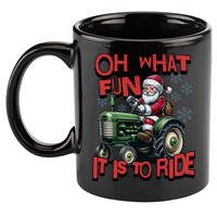 Farm Fun To Ride Santa Tractor Christmas 11oz C Handle Ceramic Mug