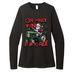 Farm Fun To Ride Santa Tractor Christmas Womens CVC Long Sleeve Shirt