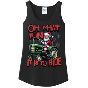 Farm Fun To Ride Santa Tractor Christmas Ladies Essential Tank