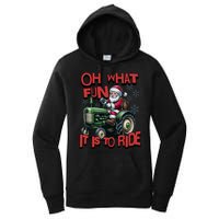 Farm Fun To Ride Santa Tractor Christmas Women's Pullover Hoodie