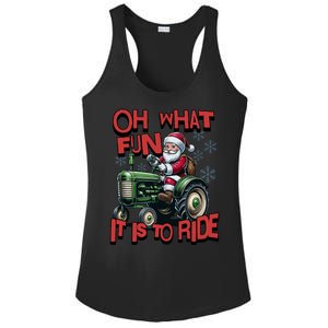 Farm Fun To Ride Santa Tractor Christmas Ladies PosiCharge Competitor Racerback Tank