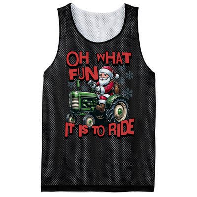 Farm Fun To Ride Santa Tractor Christmas Mesh Reversible Basketball Jersey Tank