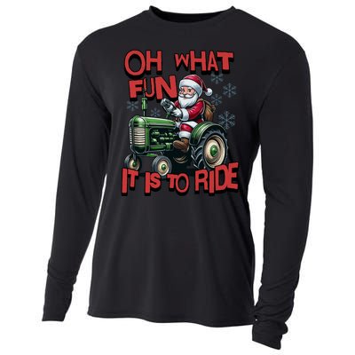 Farm Fun To Ride Santa Tractor Christmas Cooling Performance Long Sleeve Crew