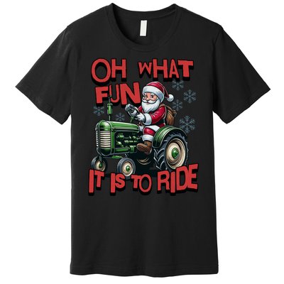 Farm Fun To Ride Santa Tractor Christmas Premium T-Shirt