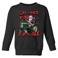 Farm Fun To Ride Santa Tractor Christmas Toddler Sweatshirt