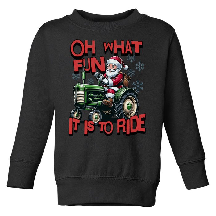 Farm Fun To Ride Santa Tractor Christmas Toddler Sweatshirt