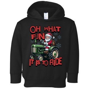 Farm Fun To Ride Santa Tractor Christmas Toddler Hoodie