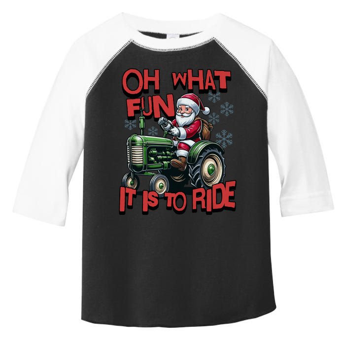 Farm Fun To Ride Santa Tractor Christmas Toddler Fine Jersey T-Shirt