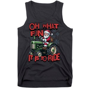 Farm Fun To Ride Santa Tractor Christmas Tank Top