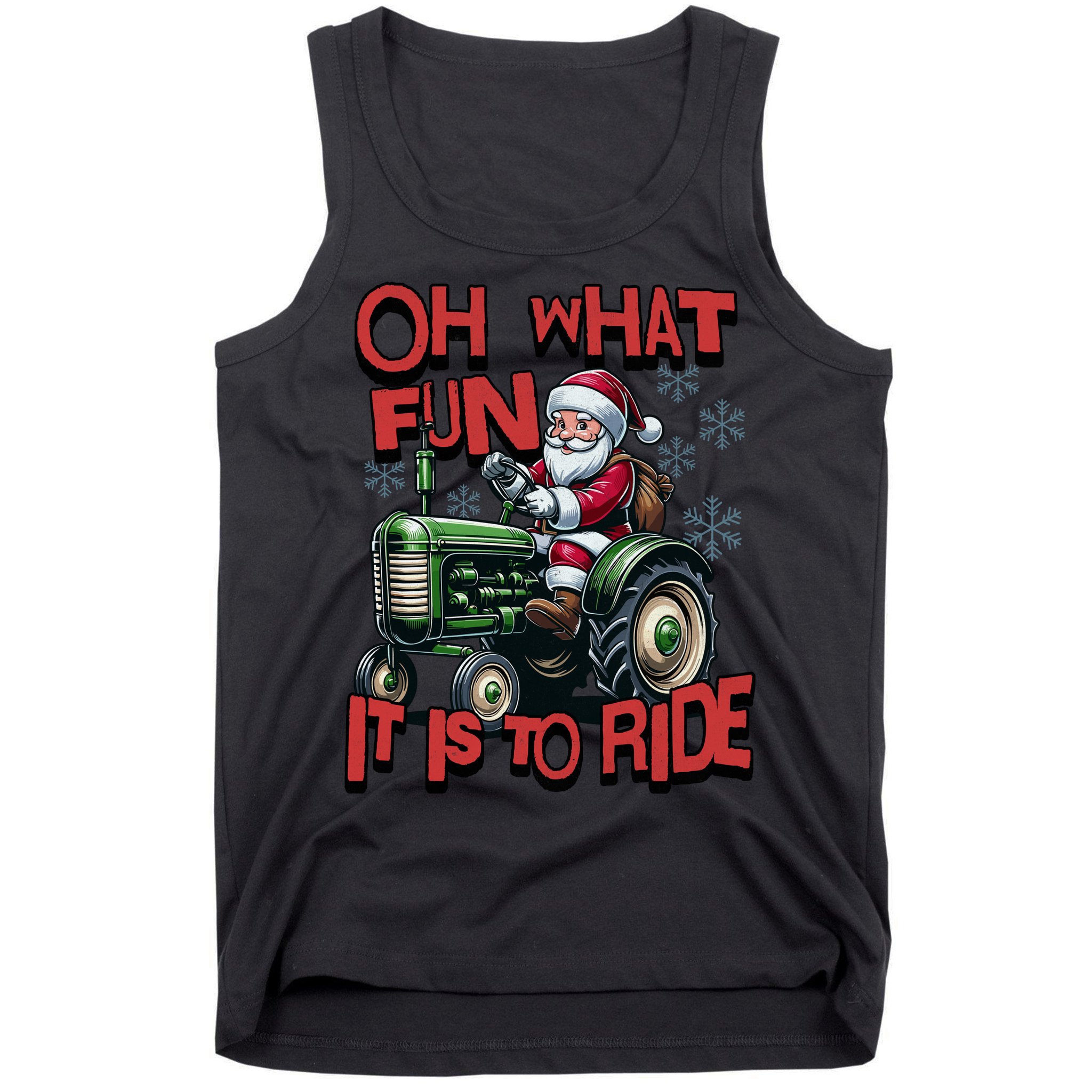 Farm Fun To Ride Santa Tractor Christmas Tank Top