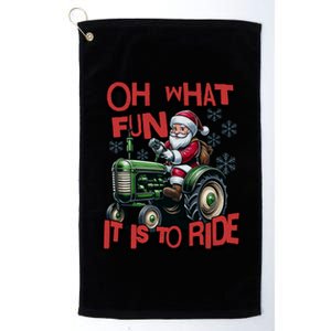 Farm Fun To Ride Santa Tractor Christmas Platinum Collection Golf Towel