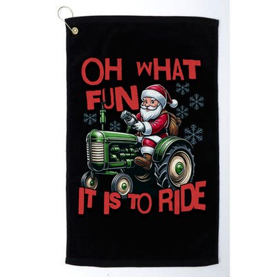 Farm Fun To Ride Santa Tractor Christmas Golf Towel