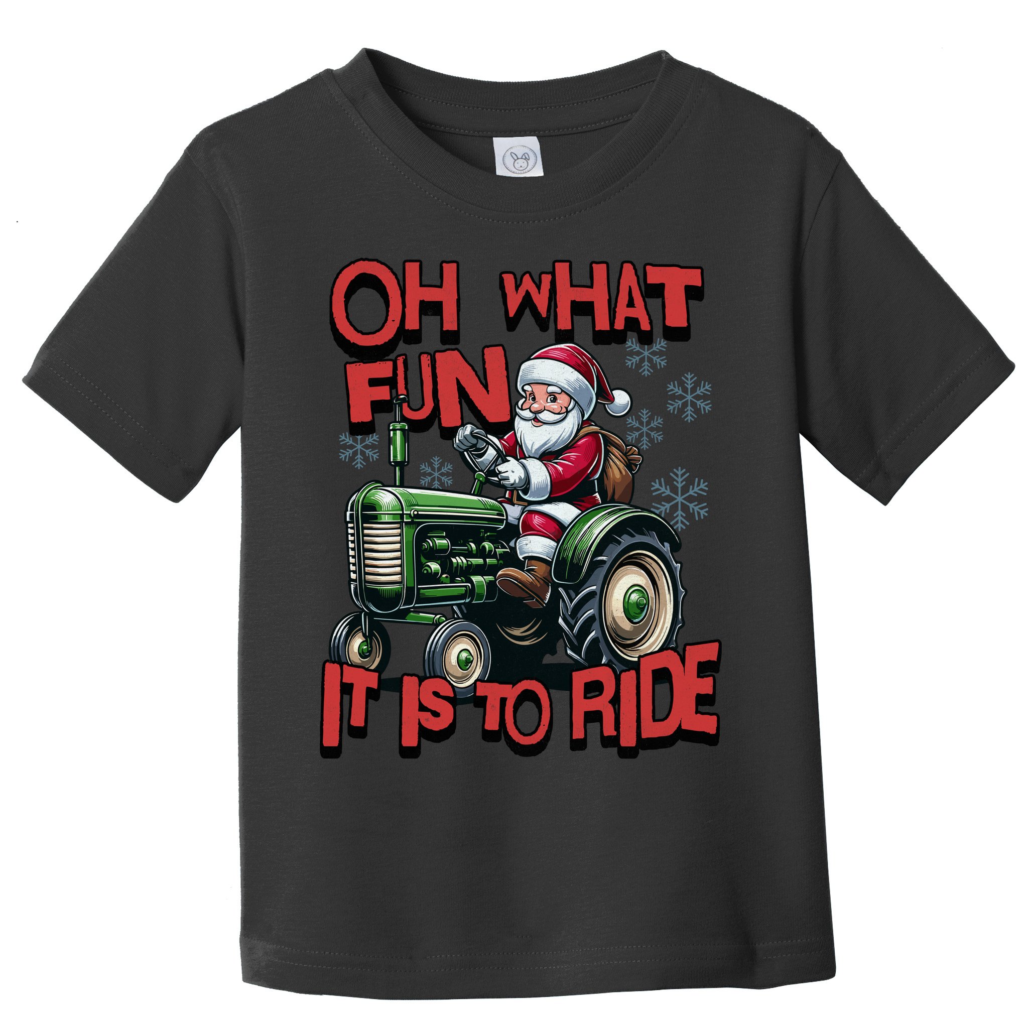 Farm Fun To Ride Santa Tractor Christmas Toddler T-Shirt