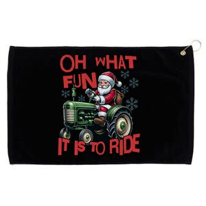 Farm Fun To Ride Santa Tractor Christmas Grommeted Golf Towel