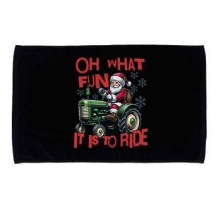 Farm Fun To Ride Santa Tractor Christmas Microfiber Hand Towel