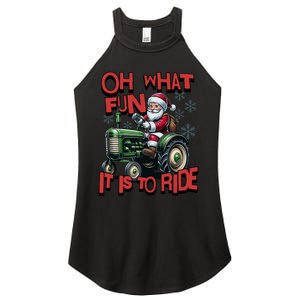 Farm Fun To Ride Santa Tractor Christmas Women's Perfect Tri Rocker Tank