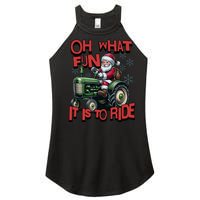 Farm Fun To Ride Santa Tractor Christmas Women's Perfect Tri Rocker Tank