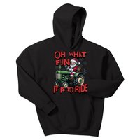 Farm Fun To Ride Santa Tractor Christmas Kids Hoodie