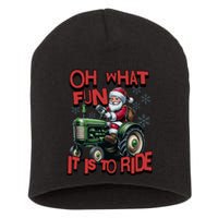 Farm Fun To Ride Santa Tractor Christmas Short Acrylic Beanie