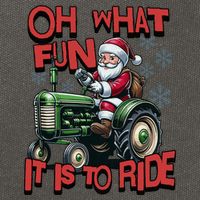 Farm Fun To Ride Santa Tractor Christmas Cotton Canvas Backpack