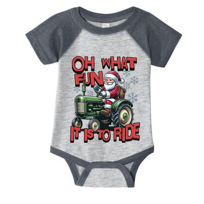 Farm Fun To Ride Santa Tractor Christmas Infant Baby Jersey Bodysuit