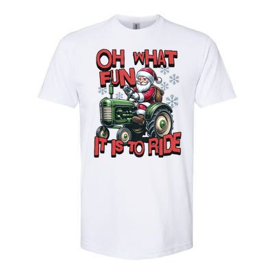 Farm Fun To Ride Santa Tractor Christmas Softstyle CVC T-Shirt