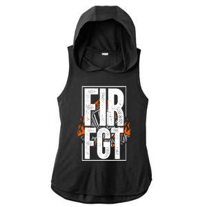 Firefighter Fire Truck Fire Departt Rescue Fire Gift Ladies PosiCharge Tri-Blend Wicking Draft Hoodie Tank