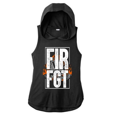 Firefighter Fire Truck Fire Departt Rescue Fire Gift Ladies PosiCharge Tri-Blend Wicking Draft Hoodie Tank